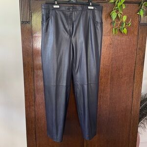 Basler Horst Eggplant Purple Vegan Leather Trousers
